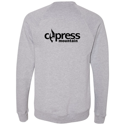 Cypress Adult Crewneck Blue Chest and Back Logo Athletic Heather 