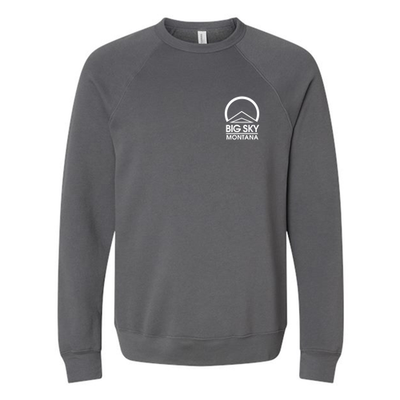 Big Sky Adult Crewneck White Chest and Back Logo Asphalt 