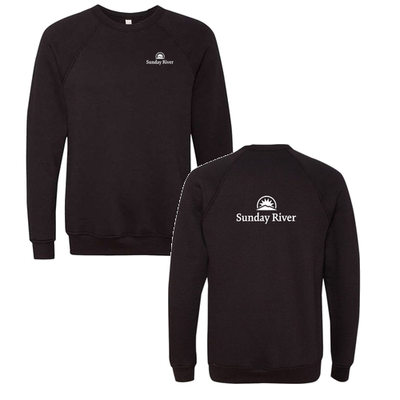 Sunday River Adult Crewneck White Chest and Back Logo Black 
