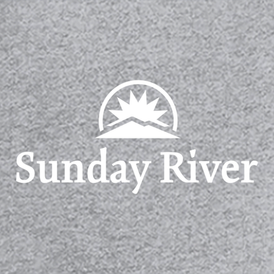 Sunday River Adult T-Shirt White Chest and Back Logo Heather Grey 