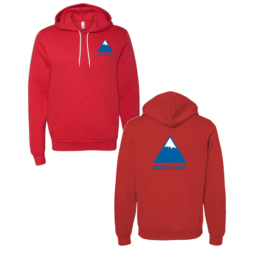 Sugarloaf Adult Hoodie Full Color Chest and Back Logo Red