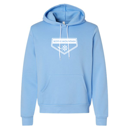 Boyne Mountain Adult Hoodie White Chest Logo Carolina Blue 