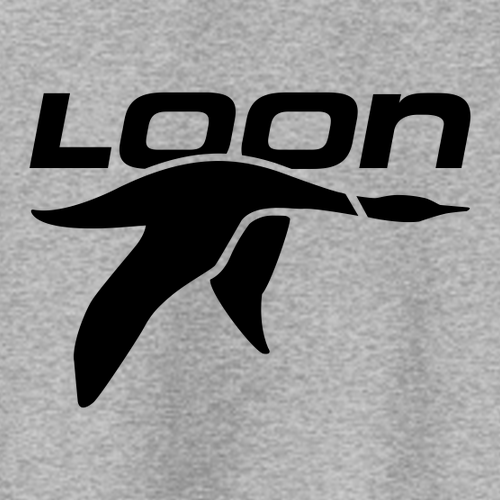 Loon Mountain Adult Crewneck Black Chest and Back Logo Athletic Heather