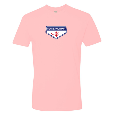 Boyne Mountain Adult T-Shirt Full Color Chest Logo Light Pink 