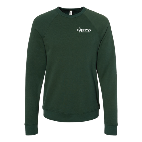 Cypress Adult Crewneck White Chest and Back Logo Forest 