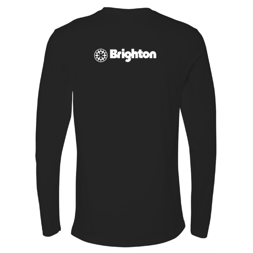 Brighton Adult Long Sleeve White Chest and Back Logo Black 