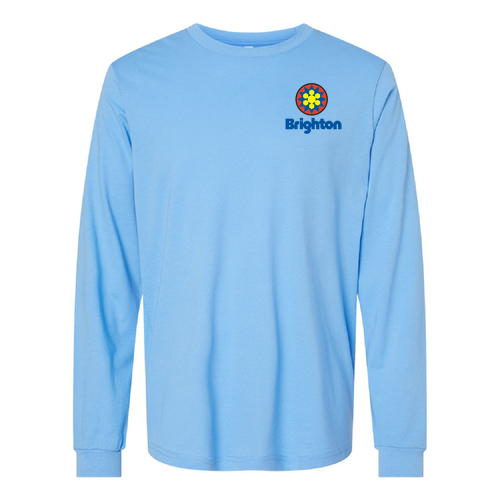 Brighton Adult Long Sleeve Full Color Chest and Back Logo Carolina Blue 