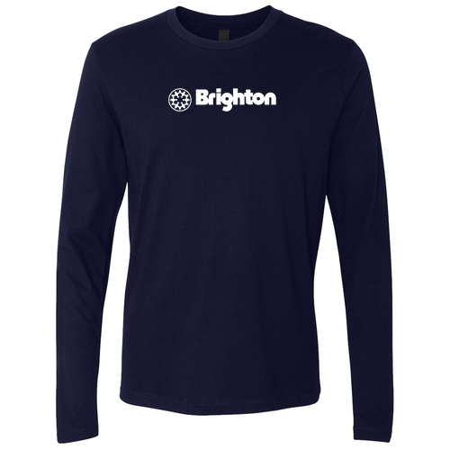 Brighton Adult Long Sleeve White Chest Logo Midnight Navy 