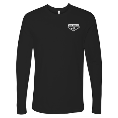 Boyne Mountain Adult Long Sleeve White Chest and Back Logo Black 