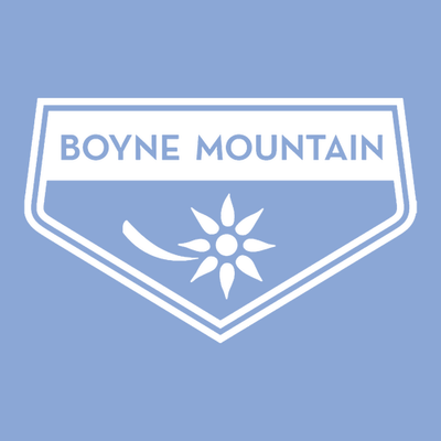 Boyne Mountain Adult Long Sleeve White Chest and Back Logo Carolina Blue 