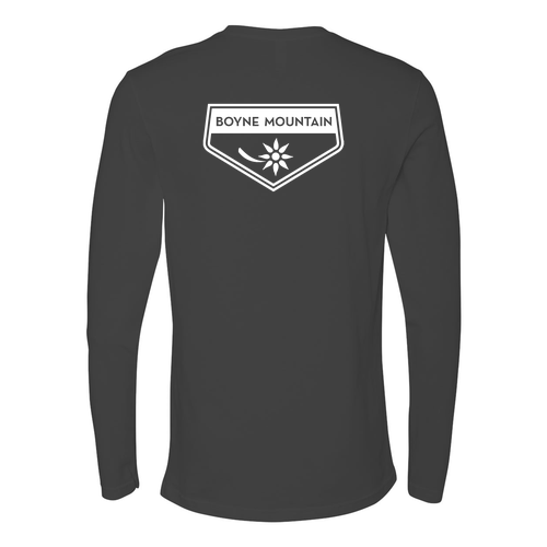 Boyne Mountain Adult Long Sleeve White Chest and Back Logo Heavy Metal 