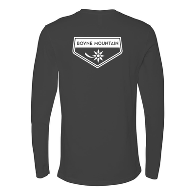 Boyne Mountain Adult Long Sleeve White Chest and Back Logo Heavy Metal 
