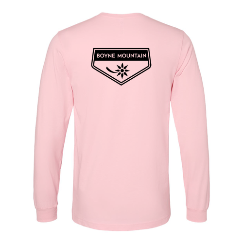 Boyne Mountain Adult Long Sleeve Black Chest and Back Logo Pink 