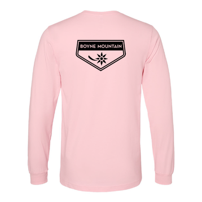 Boyne Mountain Adult Long Sleeve Black Chest and Back Logo Pink 