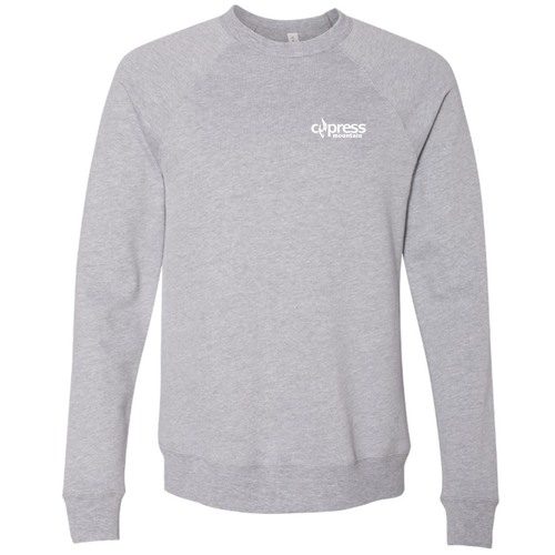 Cypress Adult Crewneck White Chest and Back Logo Athletic Heather 