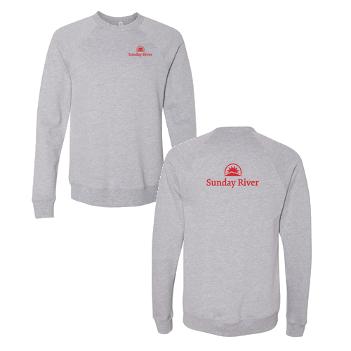 Sunday River Adult Crewneck Red Chest and Back Logo Athletic Heather 