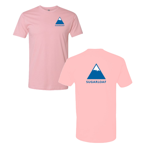 Sugarloaf Adult T-Shirt Full Color Chest and Back Logo Light Pink