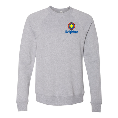 Brighton Adult Crewneck Full Color Chest and Back Logo Athletic Heather 