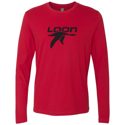 Loon Mountain Adult Long Sleeve Black Chest Logo Red