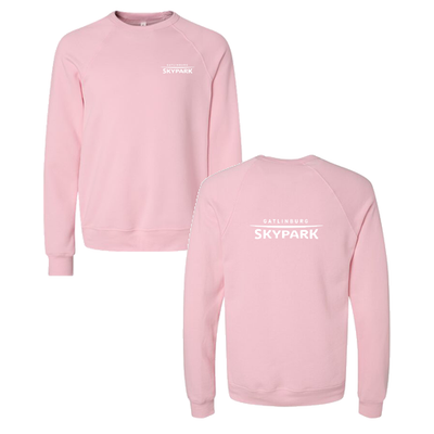 Gatlinburg SkyPark Adult Crewneck White Chest and Back Logo Pink