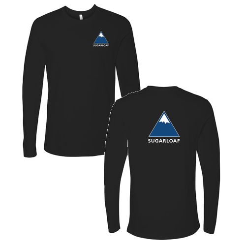 Sugarloaf Adult Long Sleeve Full Color Chest and Back Logo Black
