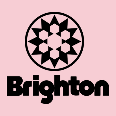 Brighton Adult T-Shirt Black Chest and Back Logo Light Pink 