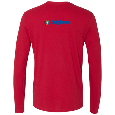 Brighton Adult Long Sleeve Full Color Chest and Back Logo Red 