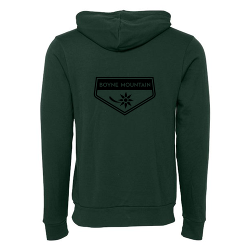 Boyne Mountain Adult Hoodie Black Chest and Back Logo Forest 