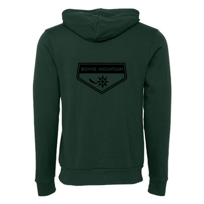 Boyne Mountain Adult Hoodie Black Chest and Back Logo Forest 