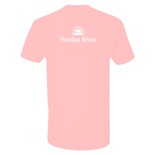 Sunday River Adult T-Shirt White Chest and Back Logo Light Pink 