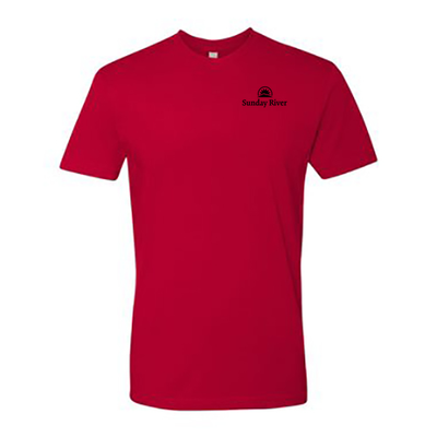 Sunday River Adult T-Shirt Black Chest and Back Logo Red 