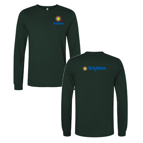 Brighton Adult Long Sleeve Full Color Chest and Back Logo Forest 