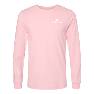 Sunday River Adult Long Sleeve White Chest and Back Logo Pink 