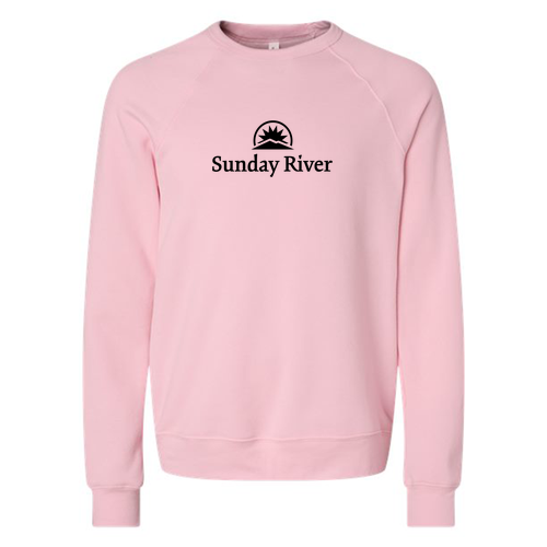 Sunday River Adult Crewneck Black Chest Logo Pink 