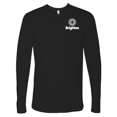 Brighton Adult Long Sleeve White Chest and Back Logo Black 