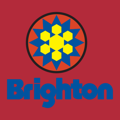 Brighton Adult Crewneck Full Color Chest and Back Logo Red 