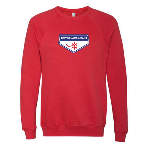 Boyne Mountain Adult Crewneck Full Color Chest Logo Red 