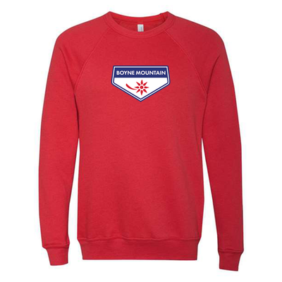 Boyne Mountain Adult Crewneck Full Color Chest Logo Red 