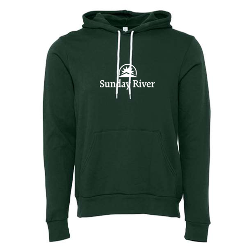 Sunday River Adult Hoodie White Chest Logo Forest 