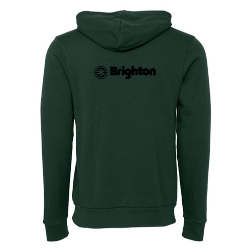 Brighton Adult Hoodie Black Chest and Back Logo Forest 