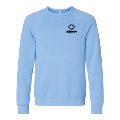 Brighton Adult Crewneck Black Chest and Back Logo Carolina Blue 