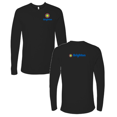 Brighton Adult Long Sleeve Full Color Chest and Back Logo Black 