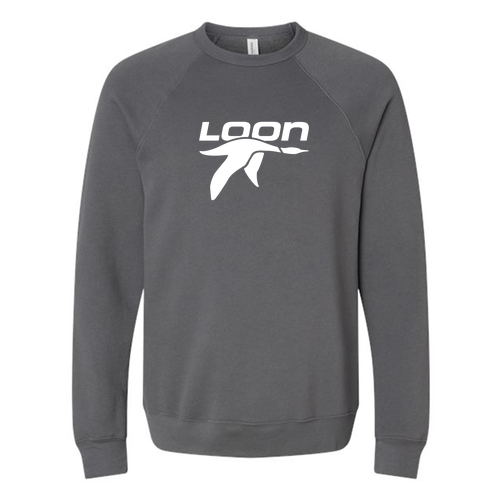 Loon Mountain Adult Crewneck White Chest Logo Asphalt