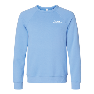 Cypress Adult Crewneck White Chest and Back Logo Carolina Blue 