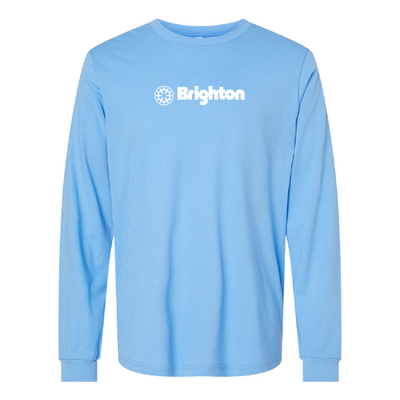 Brighton Adult Long Sleeve White Chest Logo Carolina Blue 