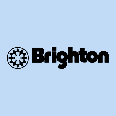 Brighton Adult T-Shirt Black Chest Logo Light Blue 