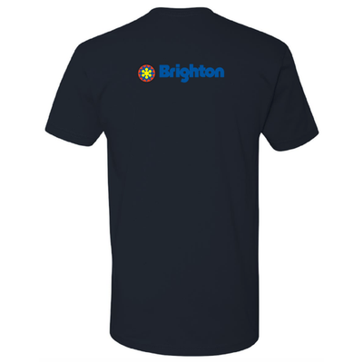 Brighton Adult T-Shirt Full Color Chest and Back Logo Midnight Navy 