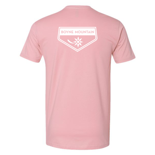 Boyne Mountain Adult T-Shirt White Chest and Back Logo Light Pink 