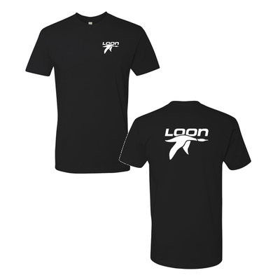 Loon Mountain Adult T-Shirt White Chest and Back Logo Black