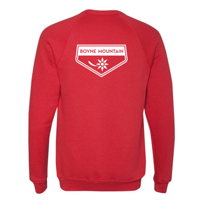 Boyne Mountain Adult Crewneck White Chest and Back Logo Red 